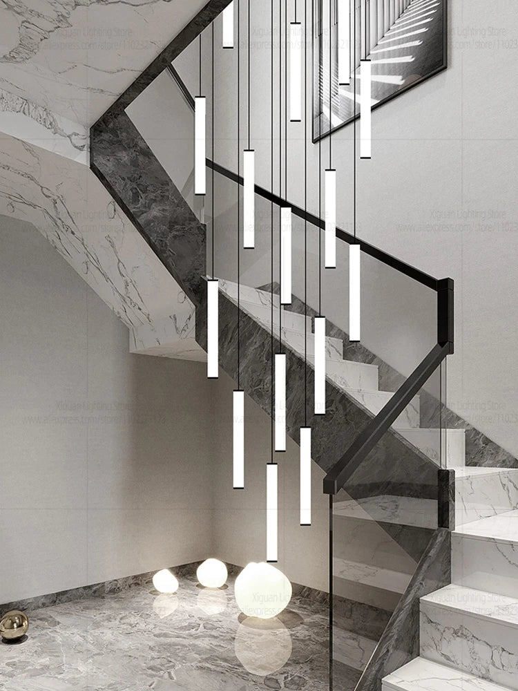 Modern Ceiling Chandelier LED Living Room Spiral Staircase Lighting Kitchen Bedroom Home Decoration Chandelier Lighting Fixtures