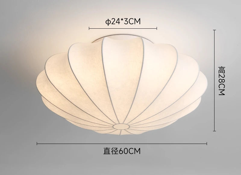 Nordic Silk Pendant lamp Wabi Sabi Cream Style Pendant light for Dining Room Living Room Beautiful Flower Hang lamp