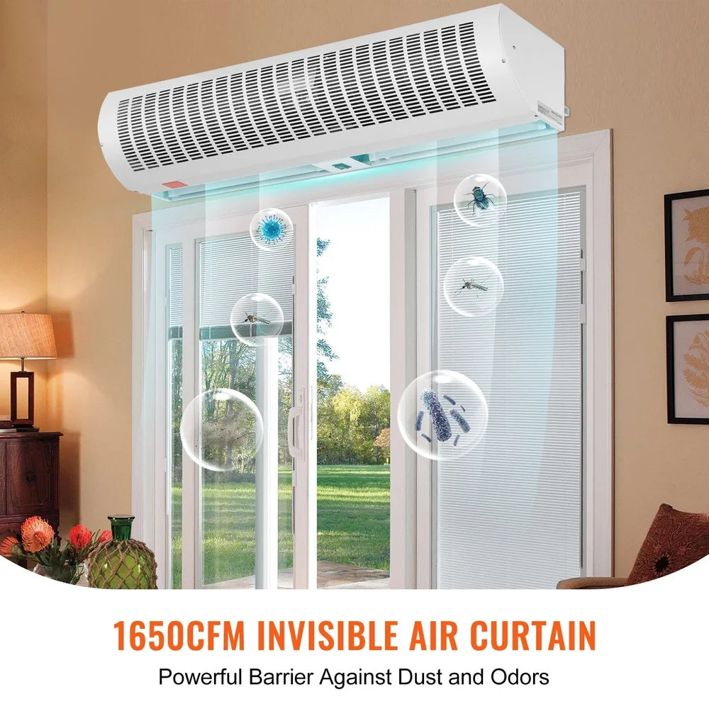 48 Inch Industrial Air Curtain Blower Dual Speed 1650CFM Indoor Door Fan Easy Install Robust Motor Quiet Operation Versatile Use