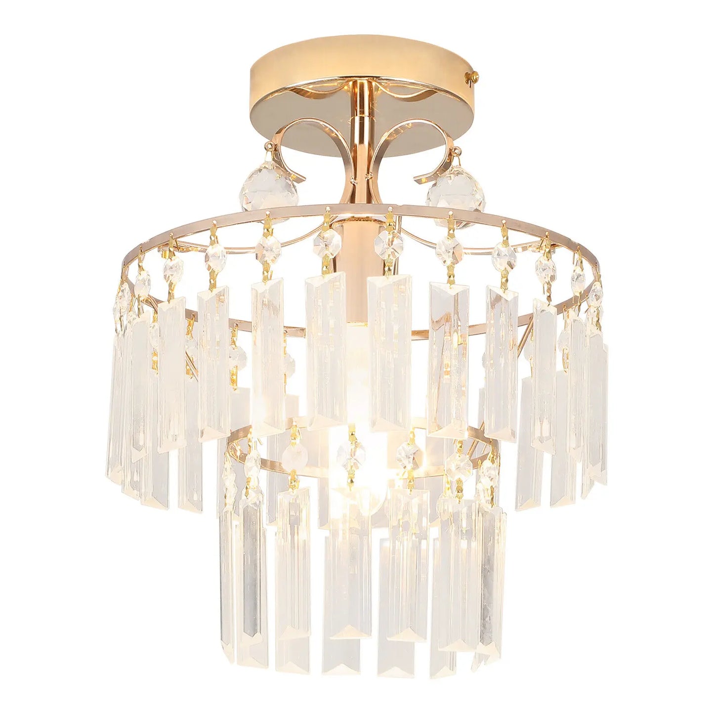 110V Modern Crystal Ceiling Light Fixture Pendant Lamp Chandelier Lighting 270mm