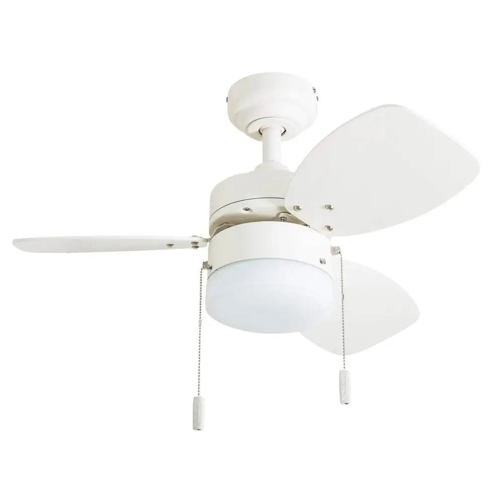 30 Inch Indoor Ceiling Fan Light 3 Blades Quiet Reversible Airflow Space Saving Dimmable Dual Mount Remote Compatible