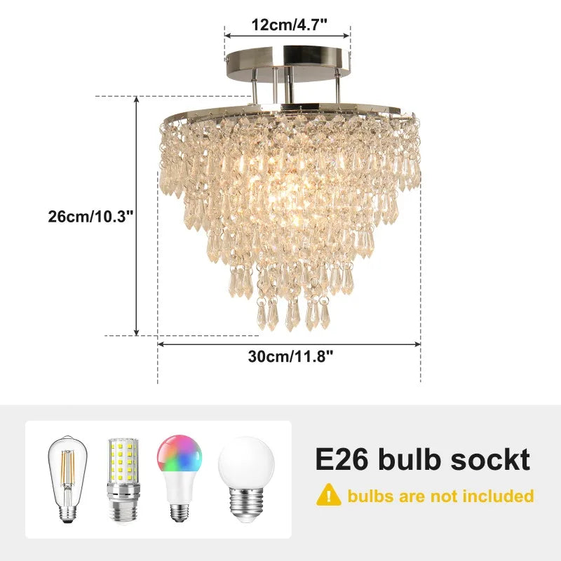 Modern LED 3 Layers Sharp Beads Crystal Ceiling Lights Home Appliance Karaoke Fixtures Corridor Aisle Stairs Lamp Outdoor Decor