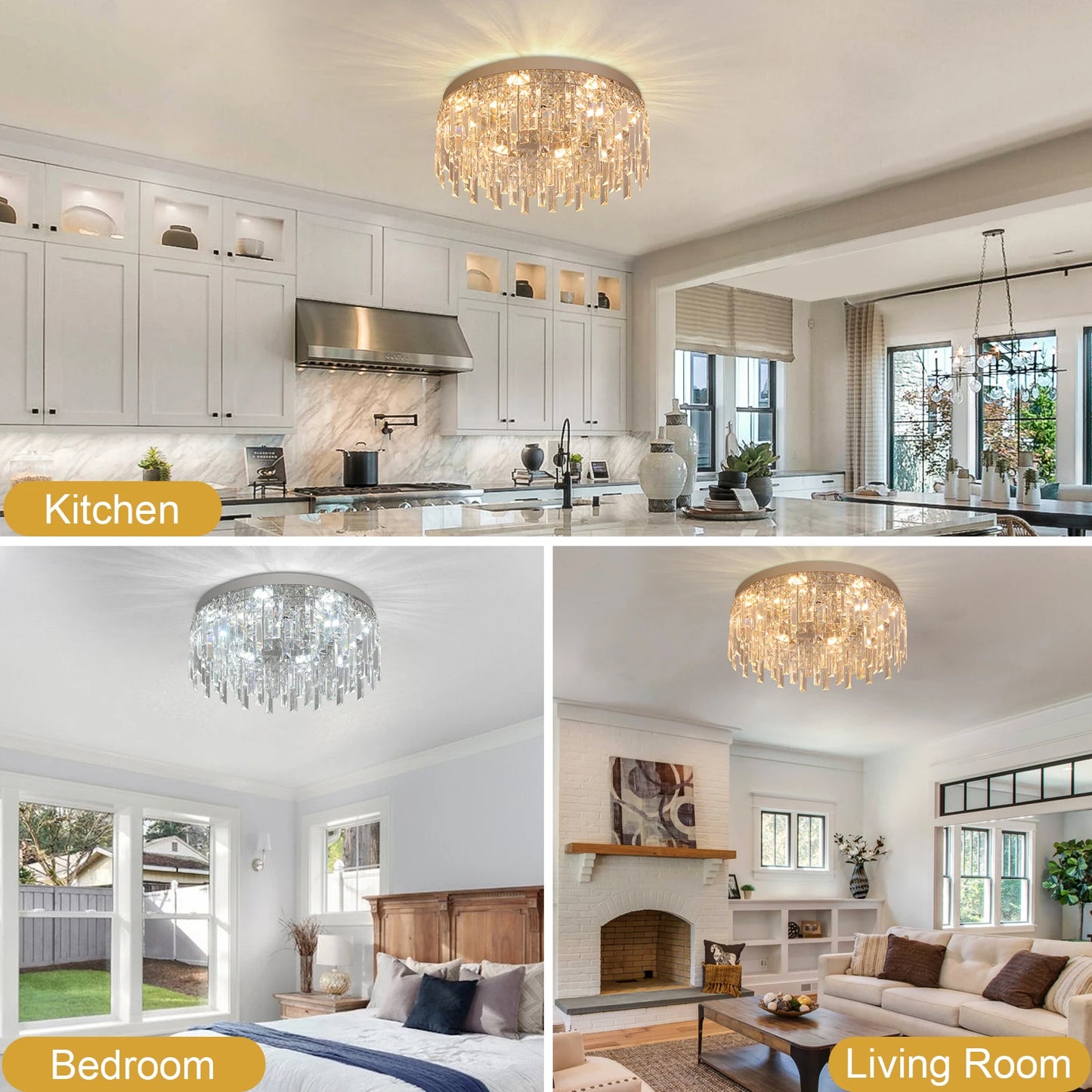 2025 New Crystal Ceiling Light Modern Luxury Chandelier Led Fixture Plafon Lamp Living Dining Room Home Appliance Decor Lustre