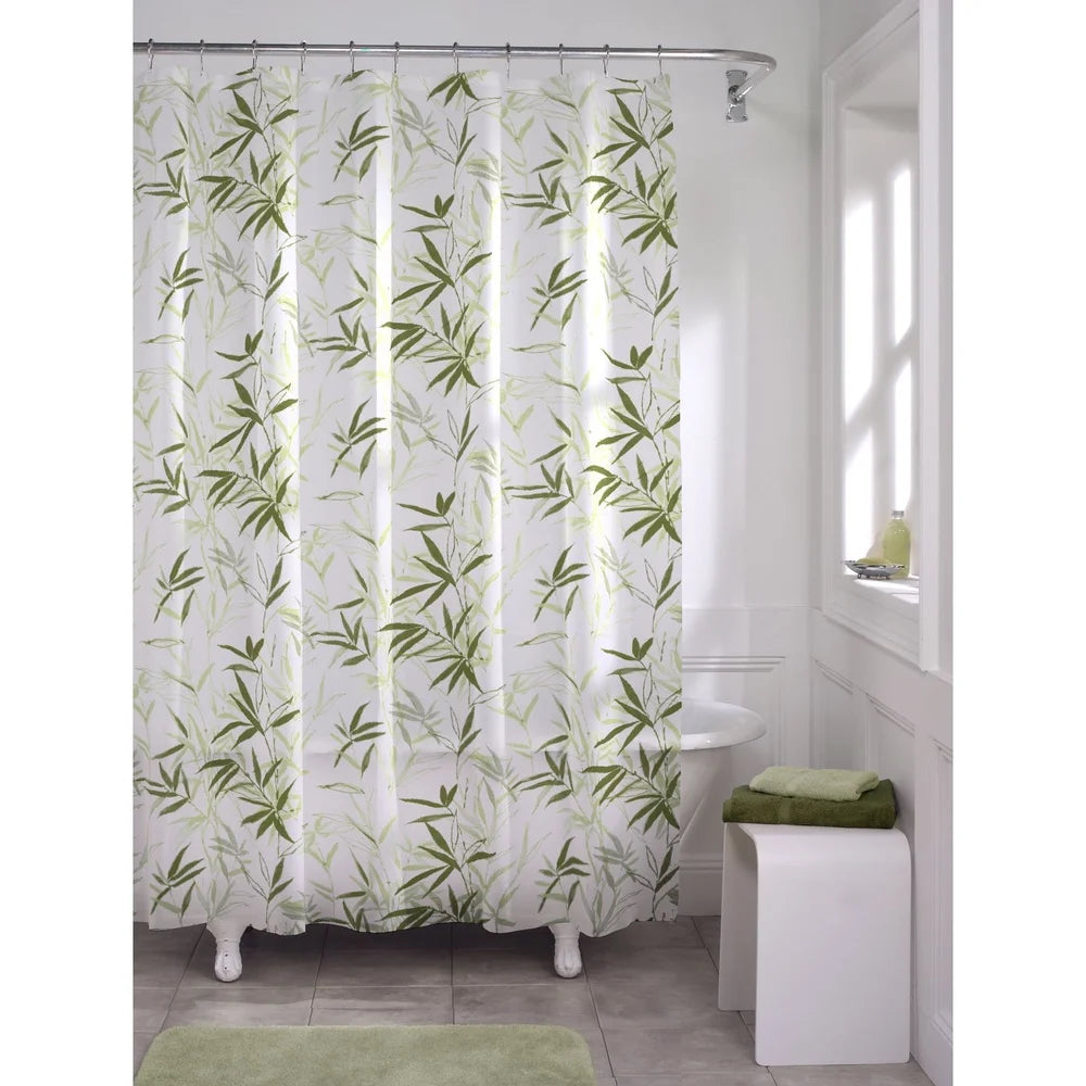 Waterproof PEVA Shower Curtain Bamboo Design 70x72 Inches Odorless Soft Touch Easy Clean Bathroom Tub Decor
