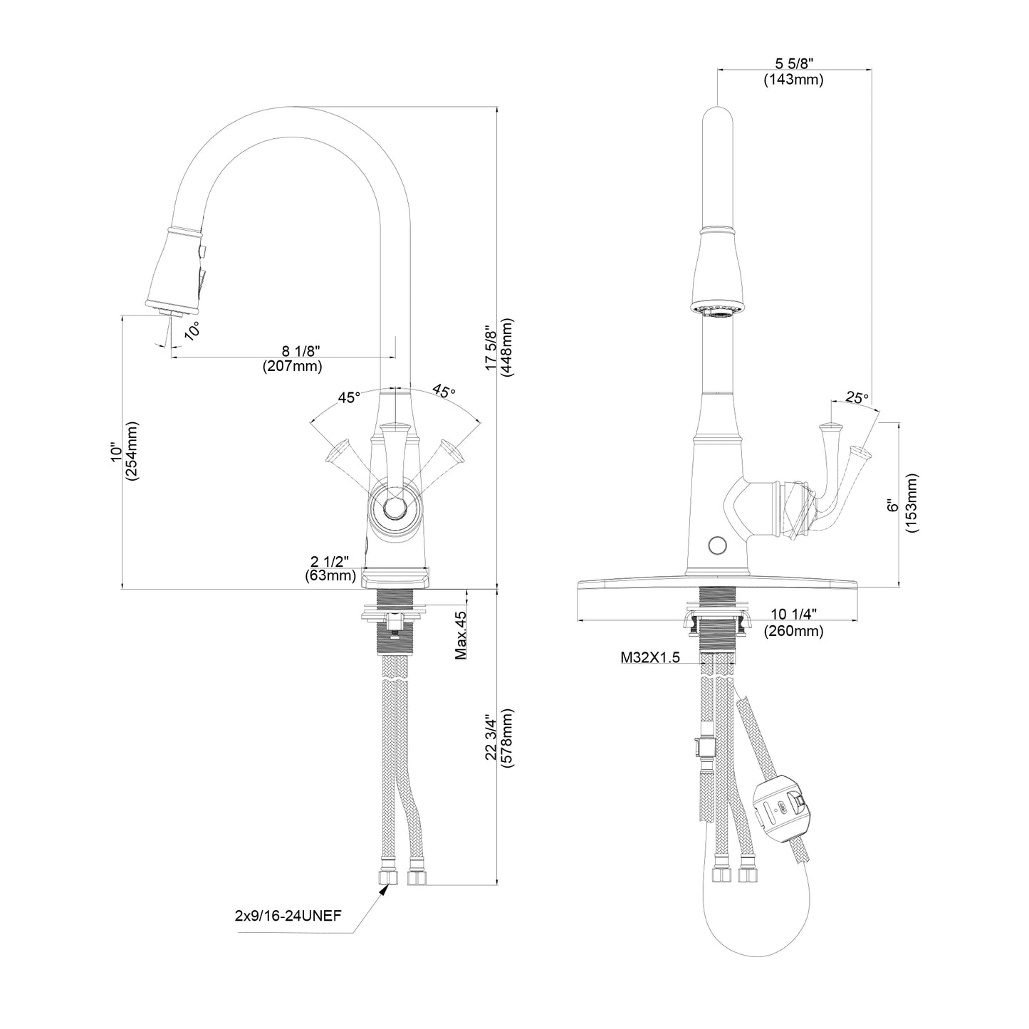 COZZIVITA AB009AC Pull Down Touchless Kitchen Faucet