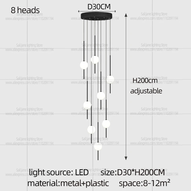 Modern LED Pendant Light For Home Decoration Living Room Lighting Minimalist Luster Dining Table Hanging Staircase Chandelier