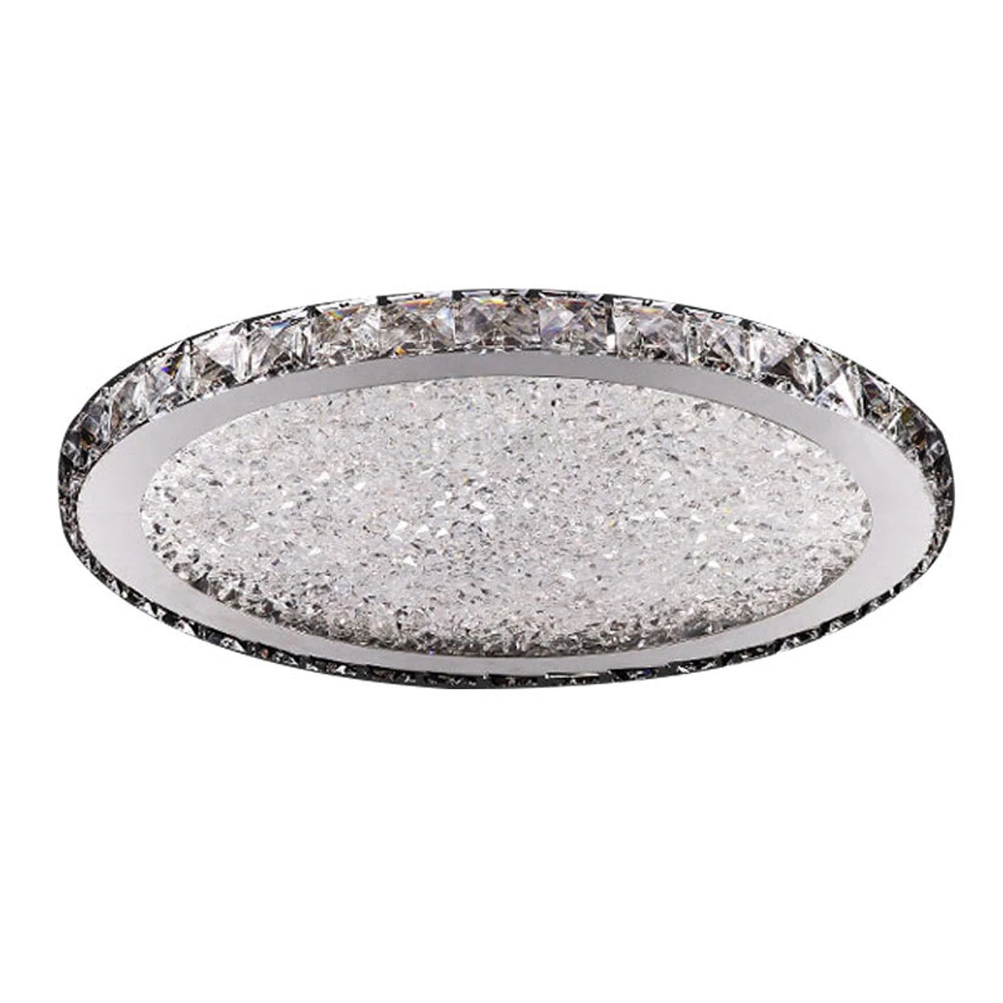 16" Modern Crystal Ceiling Light Pendant Lamp Luxury Embedded Installation Round LED Chandelier Raindrop Design