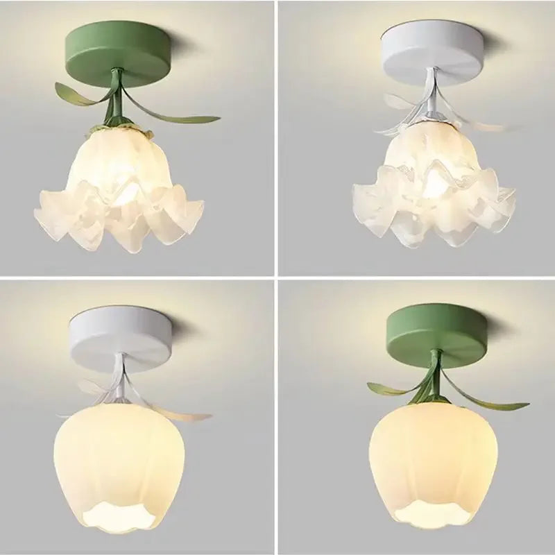 French Style Minimalist Modern Flower Ceiling Light Balcony Foyer Dressing Room Balcony Indoor Decoration