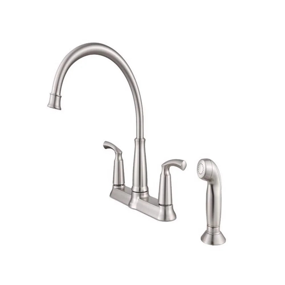 Bexley Two Handle Chrome Kitchen Faucet Side Sprayer Included