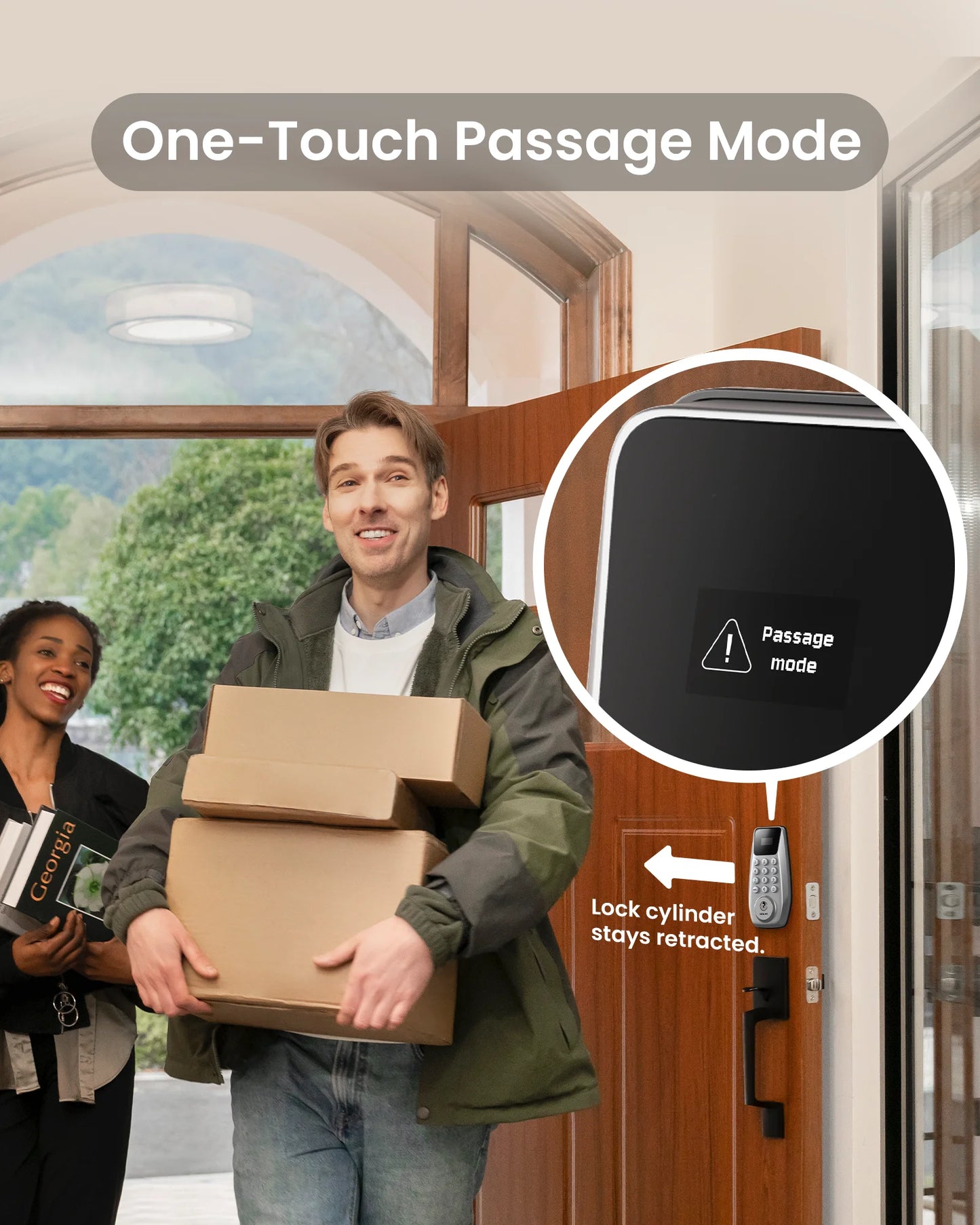 DESLOC Keyless Entry Door Lock with Display, Keypad Deadbolt, Auto Lock, 100 PIN Codes, Passage Mode, 1-Year Battery Life