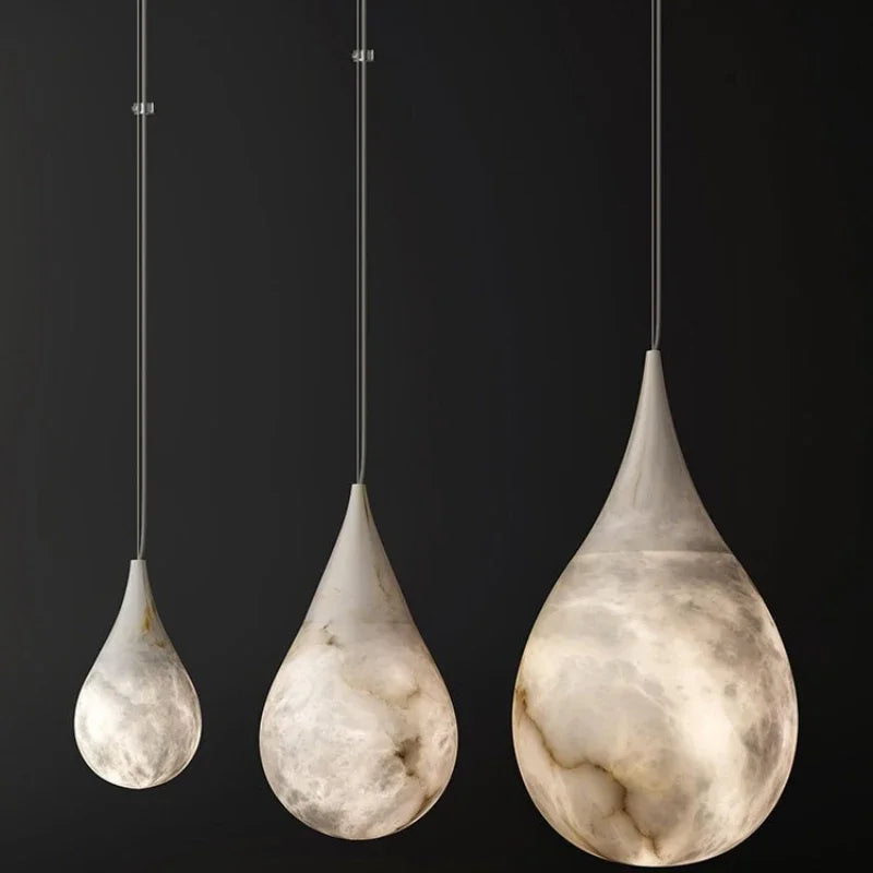 Luxury Home Deco LED Marble Series Designer Hanging Lamps Suspension Luminaire Lampen Pendant Light for Staircase Living Room