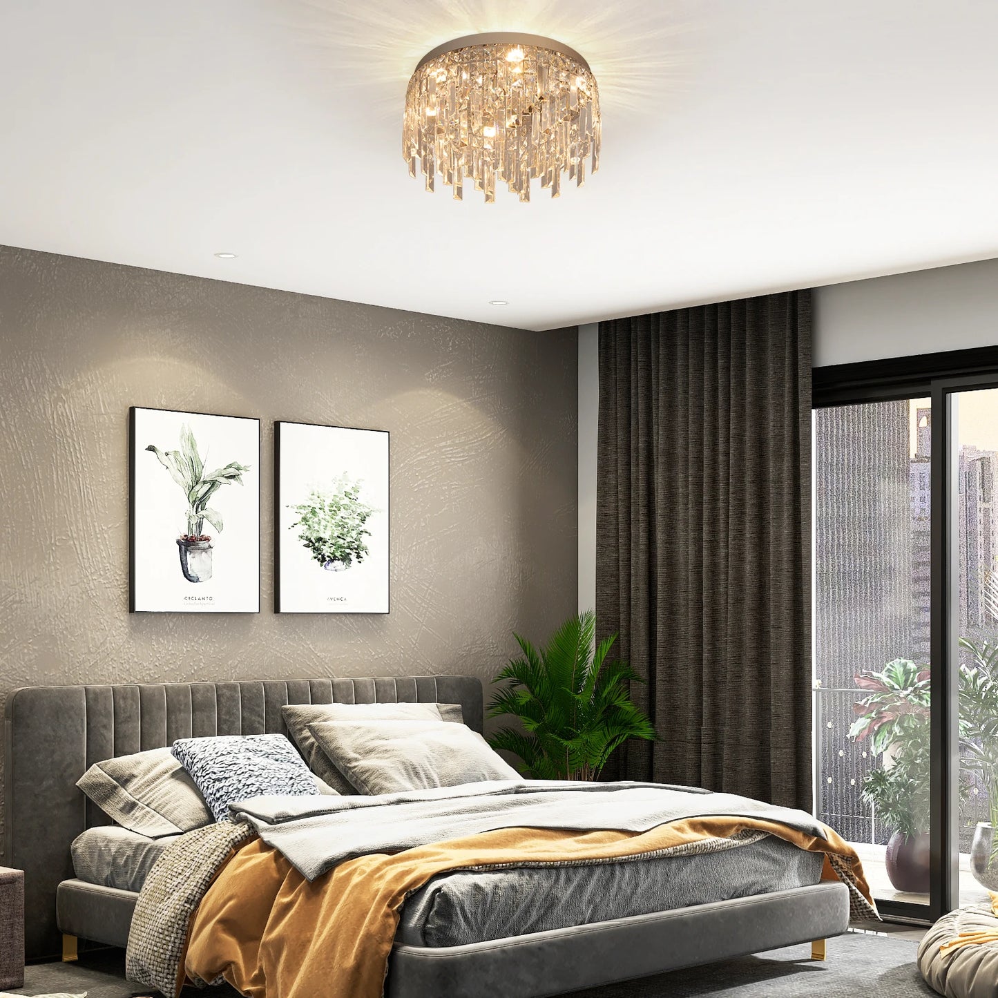 2025 New Crystal Ceiling Light Modern Luxury Chandelier Led Fixture Plafon Lamp Living Dining Room Home Appliance Decor Lustre