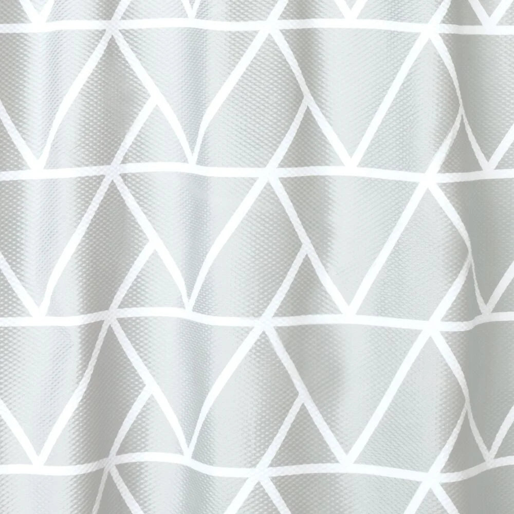 High Quality Fast Drying Polyester Shower Curtain 70x72 Geometric Pattern Reinforced Button Holes Machine Washable Easy Care