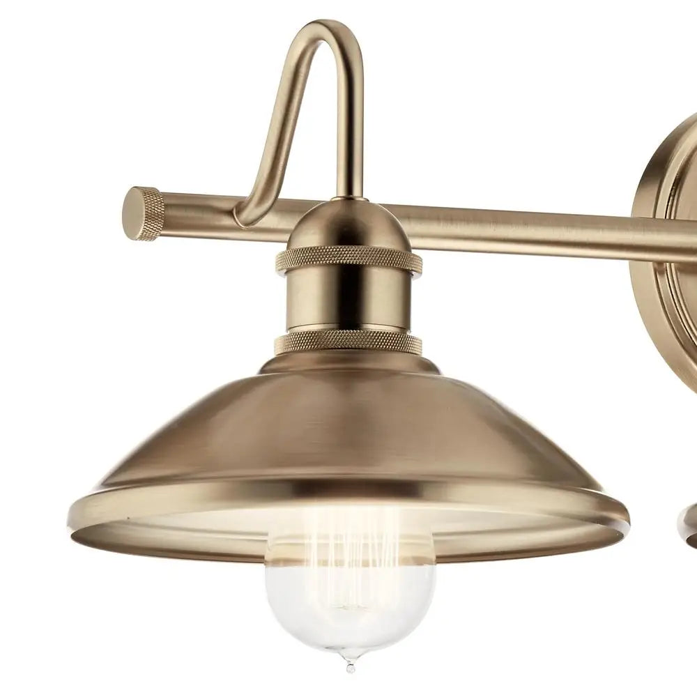 Vintage Inspired 3 Light Bathroom Vanity in Champagne Bronze Finish Transitional Industrial Design Ambient Lighting 26.5" W x