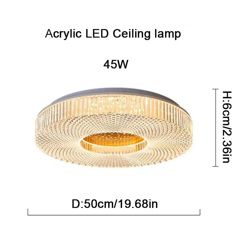 Modern New Circular Acrylic Ceiling Light Bedroom Living Room Balcony Corridor Acrylic Round Luxury Led Lighting Fixture Decror