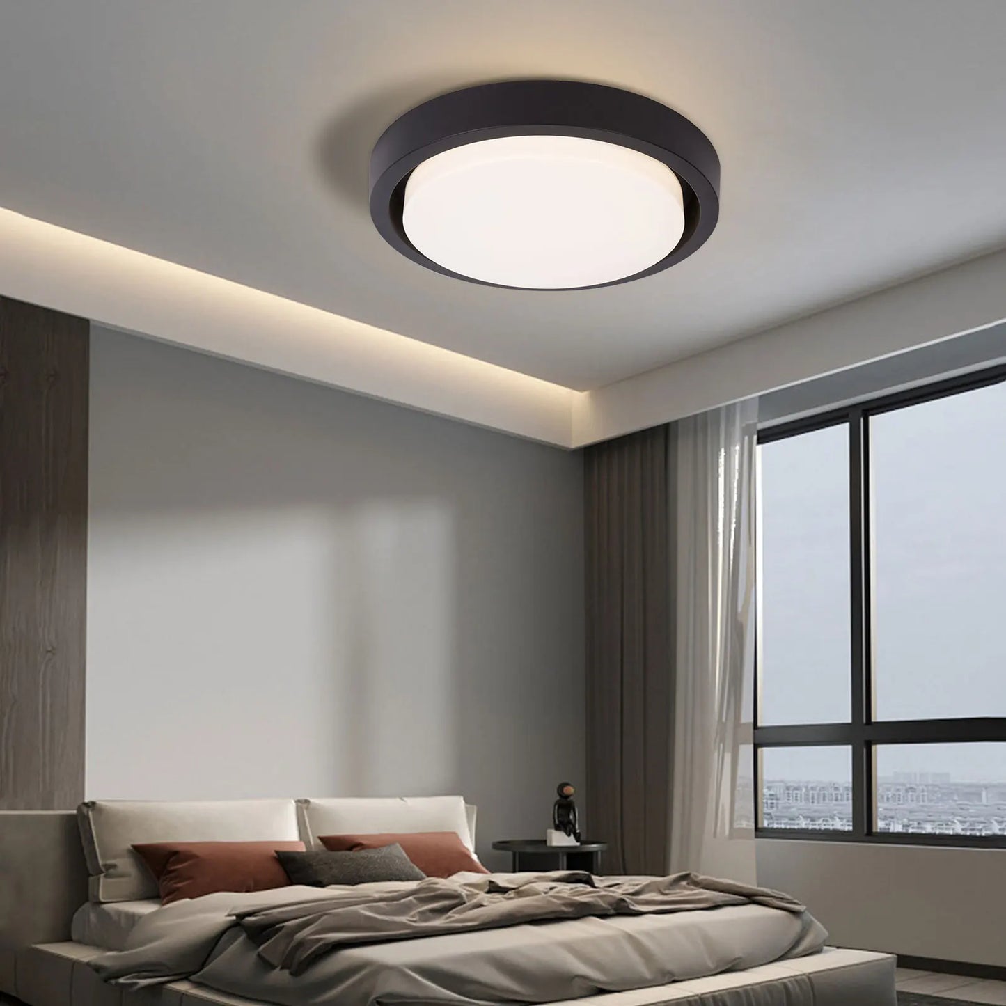 10-Light Adjustable Semi Flush Mount Ceiling Lighting Fixture, Remote Control Dimmable LED Chandelier for Living Room & Bedroom