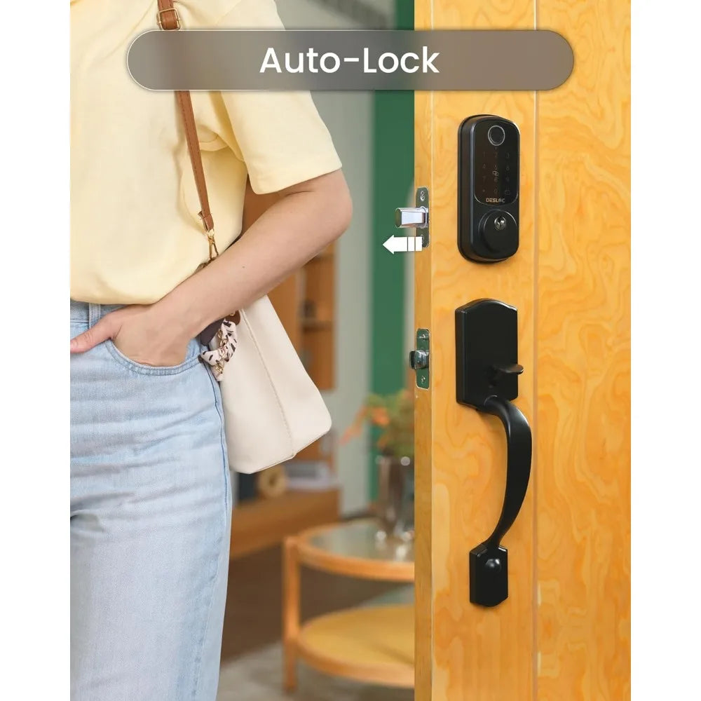 B200 Keyless Entry Door Lock with Handle Set, Smart Locks for Front Door, Deadbolt Smart Lock, Front Door Locks Set, Electronic