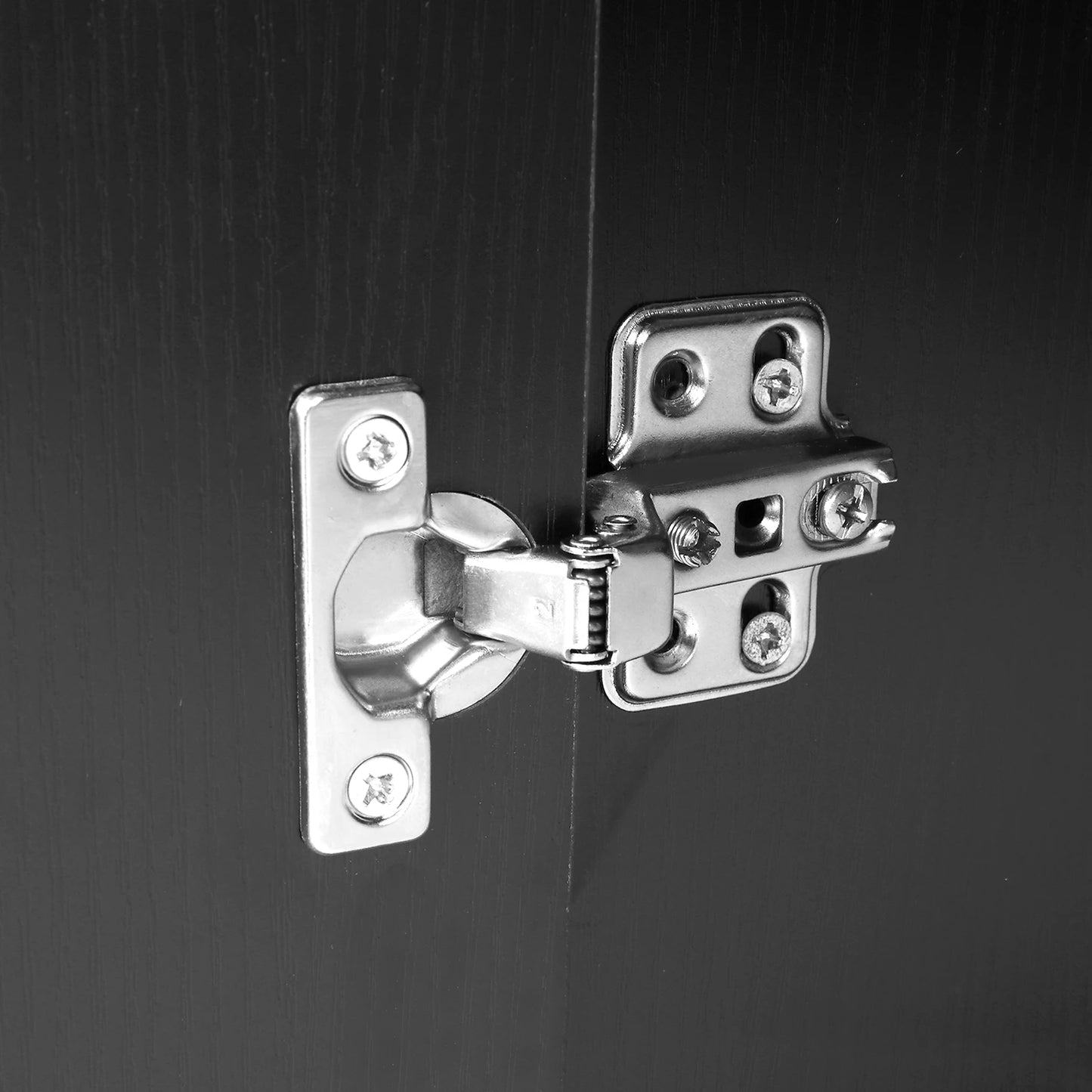 MDF With Triamine Double Doors And Five Drawers Bathroom Cabinet Black