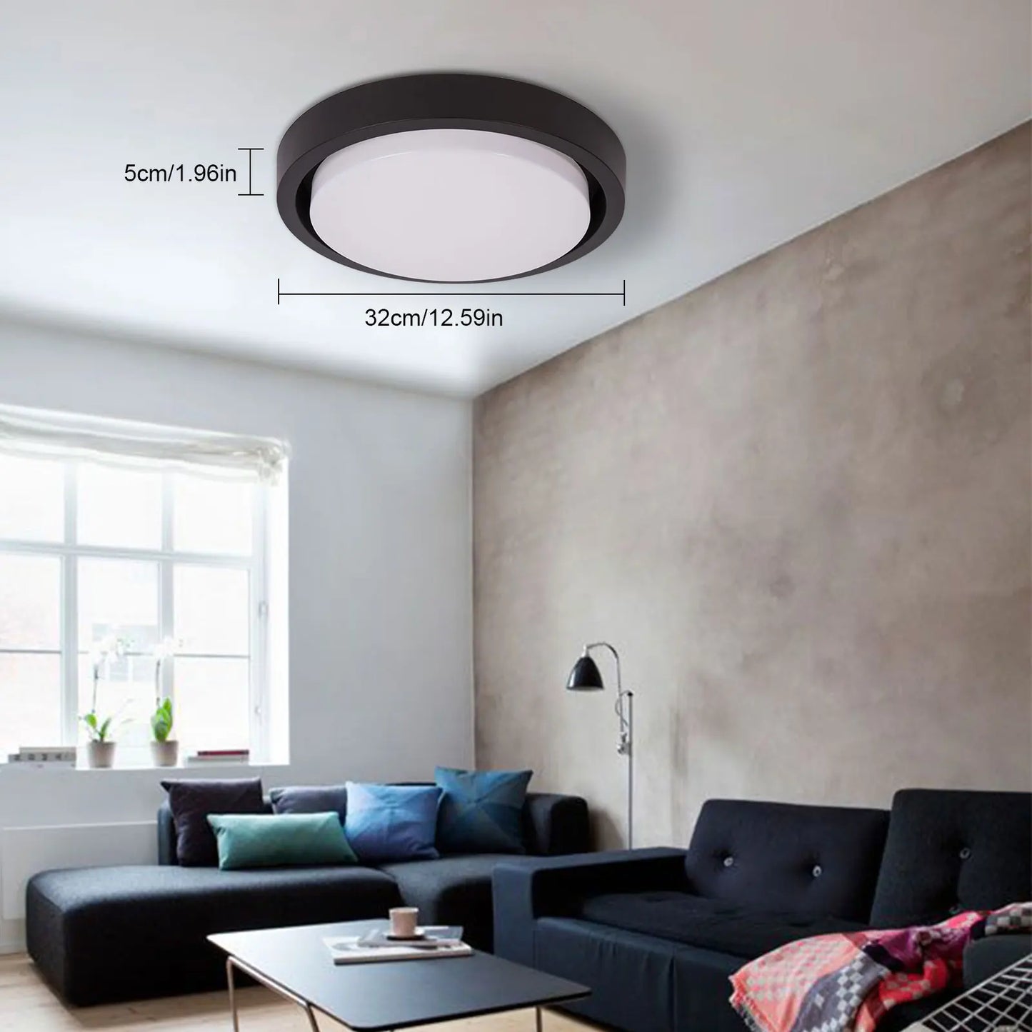 LOYALHEARTDY 18W Ceiling Light Fixture Flush Mount LED Ceiling Lamp Round Chandelier for Bathroom Bedroom Kitchen Laundry Room