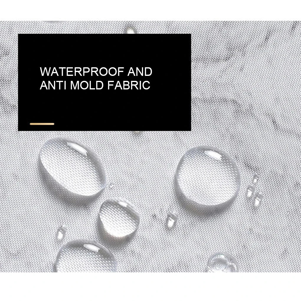 Non -through Shower Curtain - Waterproof Coating Extra Thick Fine Texture Polyester Made Bathroom 150x180cm
