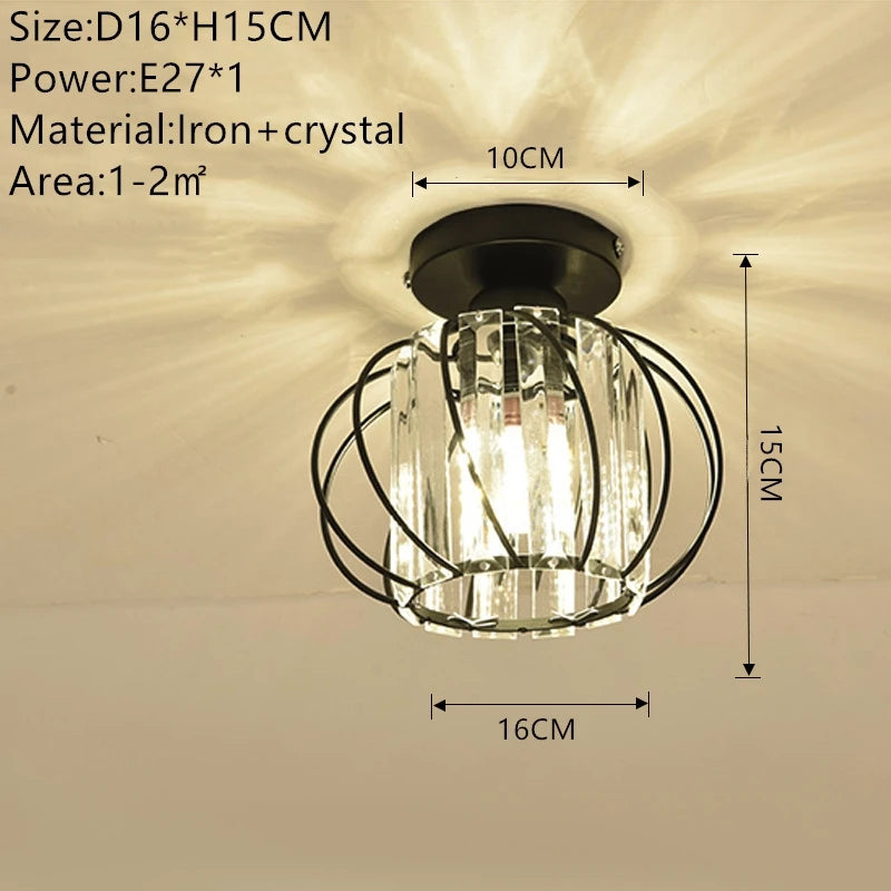 Nordic Modern K9 Crystal Ceiling Lights Indoor Ceiling Lamp Hallway Stairs Bedroom Lustre Dining Room Fixtures Home Decor