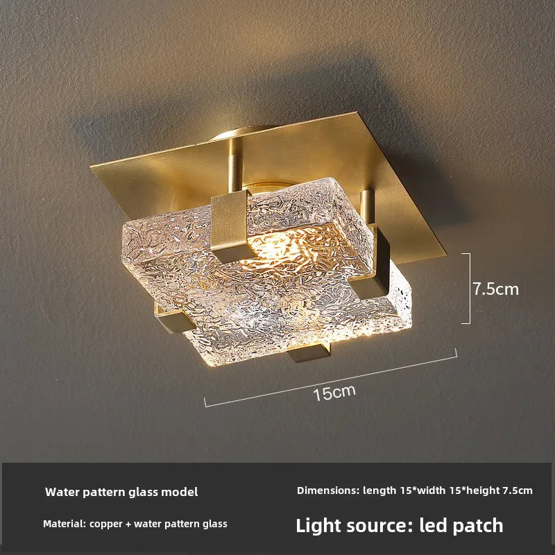 Luxury Postmodern Full Copper Marble Bedroom Ceiling Light Corridor Balcony Study Creative Entry Foyer Entrance Light
