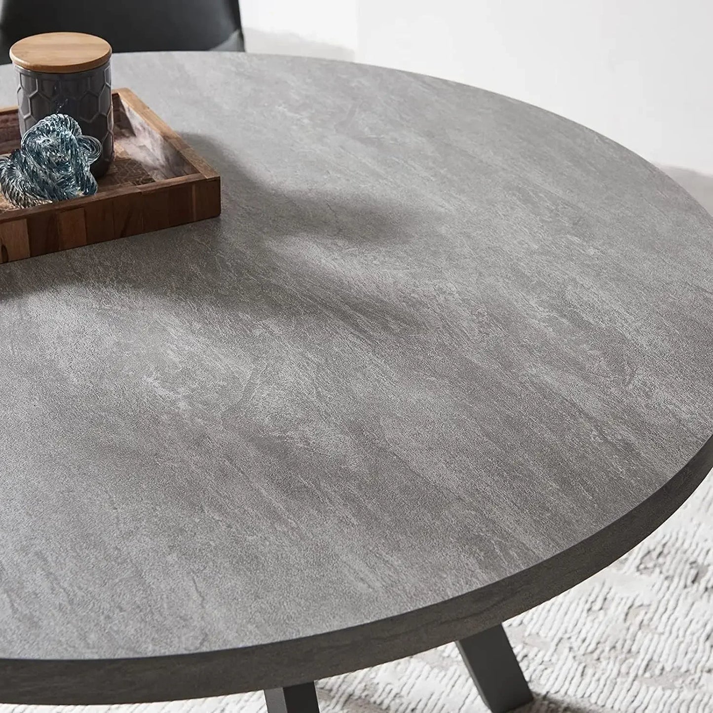 Round Dining Table Set, Mid Century Modern Round Dining Table 47 INCH, Leisure Coffee Table, Saving Space