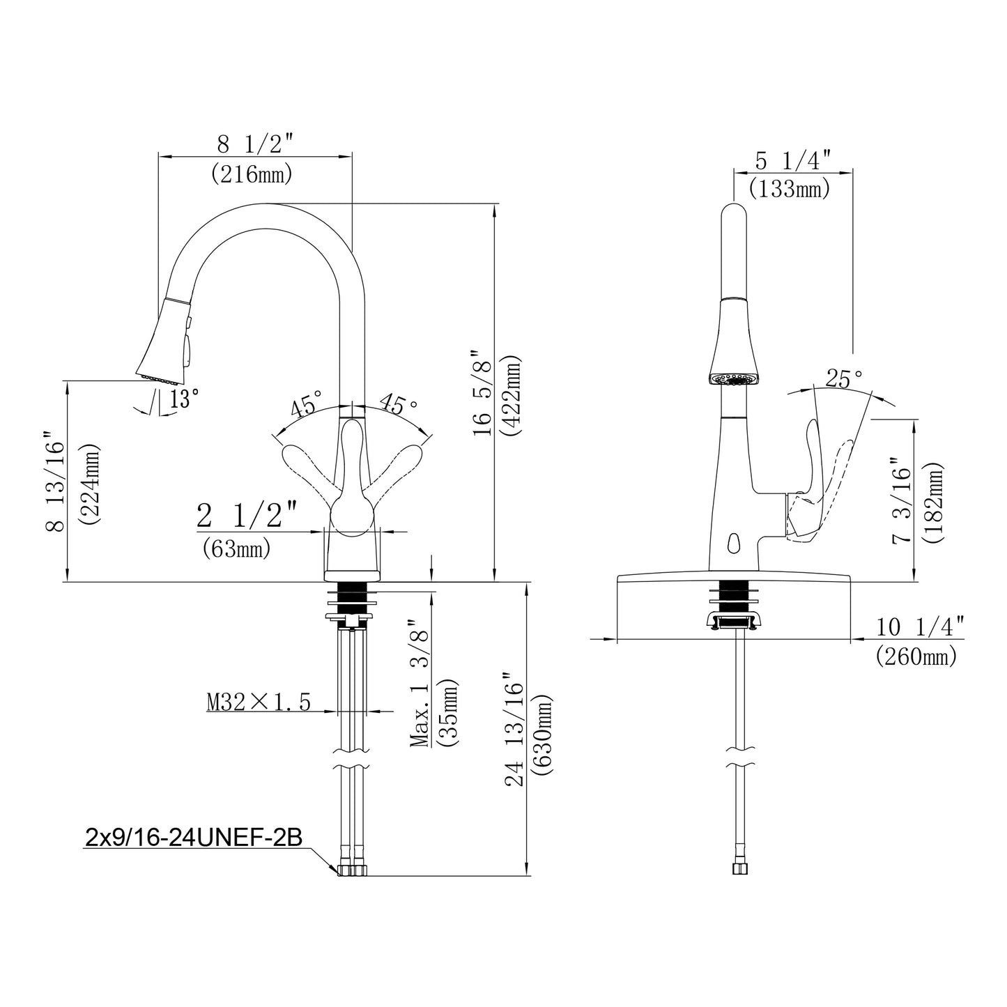 COZZIVITA AB011AG Pull-down Sensor and Infrared Sensor Touchless Kitchen Faucet with Hands Free Option