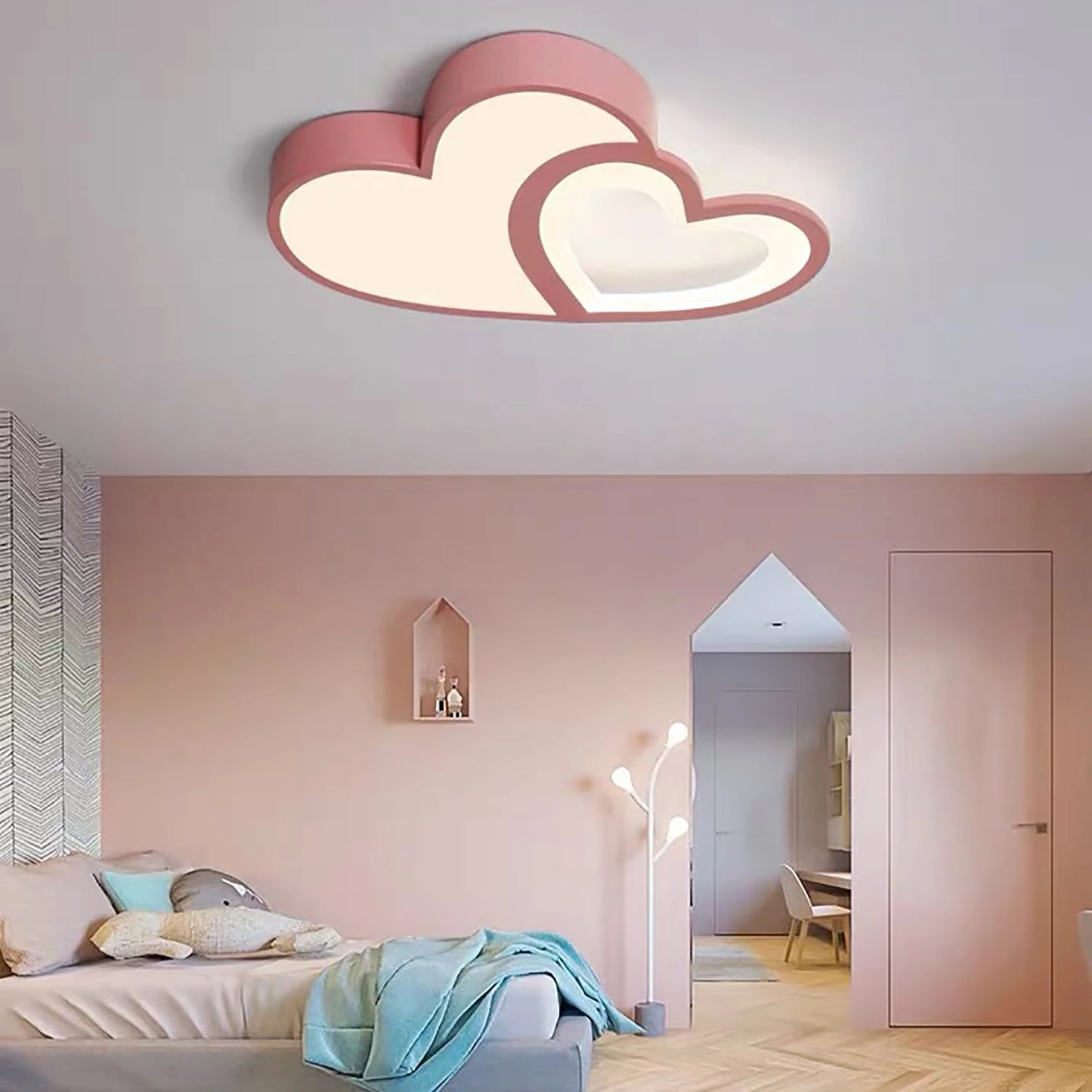 110V/220V 35 W Pink Ceiling Light Children's Room Lamp Dimmer Chandelier LED Baby Lamp Light With Remote Control