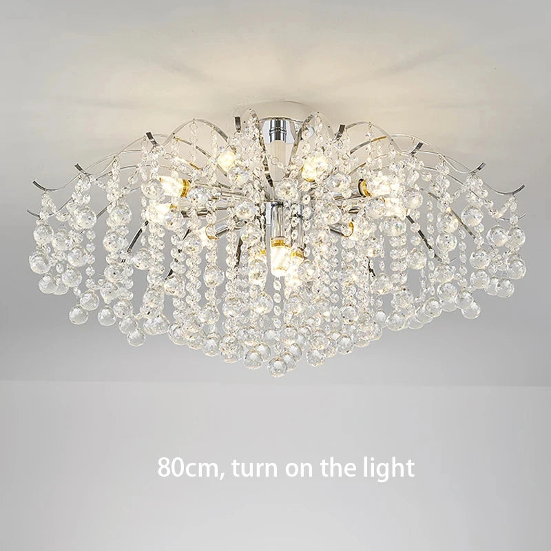 Modern Luxury Crystal Chandelier For Living Dining Room Bedroom Decoration Silver led ceiling lamp Indoor Lighting Fixtures