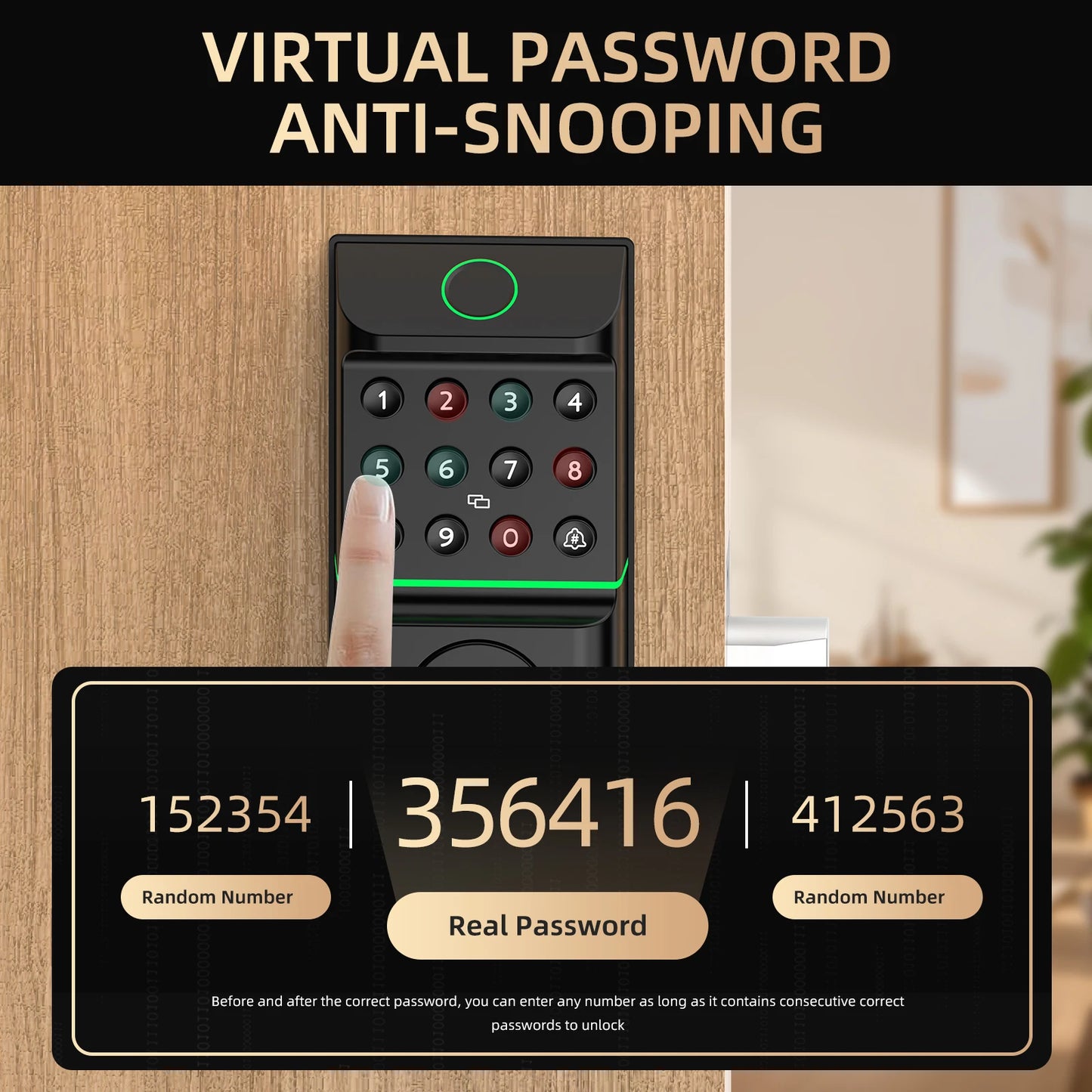 Viladepot Smart Lock Fingerprint Door Lock App Control Passcode Unlock Electronic Touchscreen Keypad Smart Door Handel
