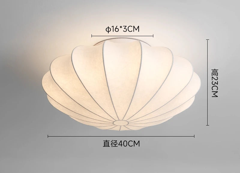 Nordic Silk Pendant lamp Wabi Sabi Cream Style Pendant light for Dining Room Living Room Beautiful Flower Hang lamp