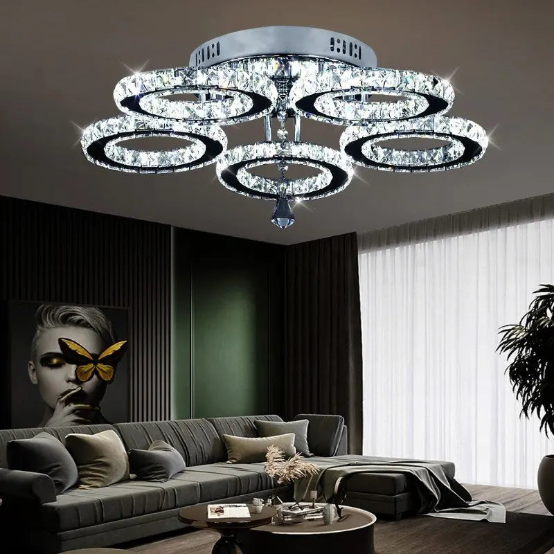 Luxury Crystal Ceiling Fan Led Lamp Smart APP RC Modern Fan Light Chandelier Home Decor Chandelier Living Dining Room Fixture
