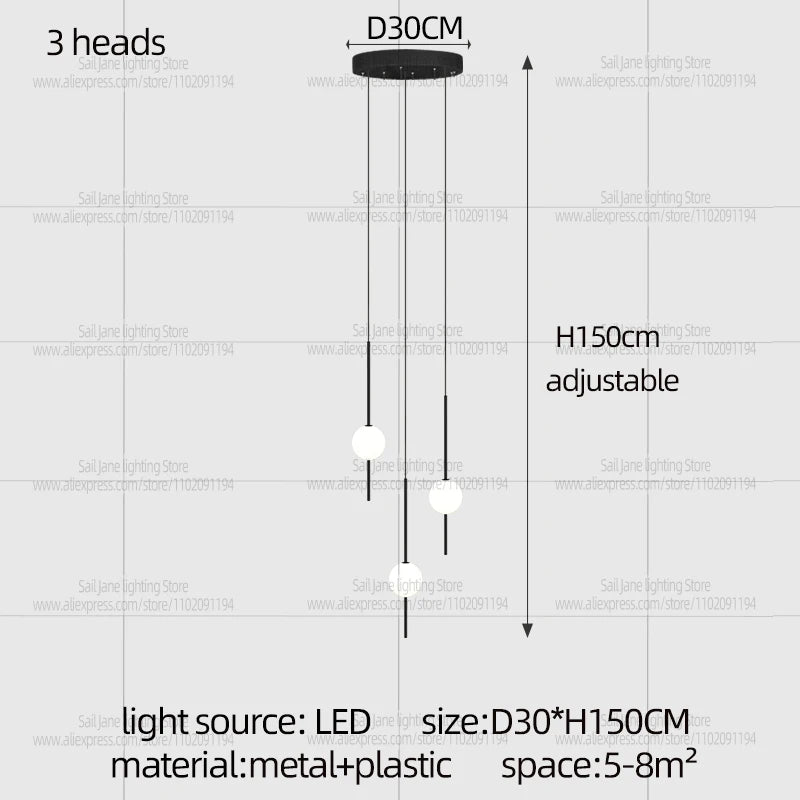 Modern LED Pendant Light For Home Decoration Living Room Lighting Minimalist Luster Dining Table Hanging Staircase Chandelier