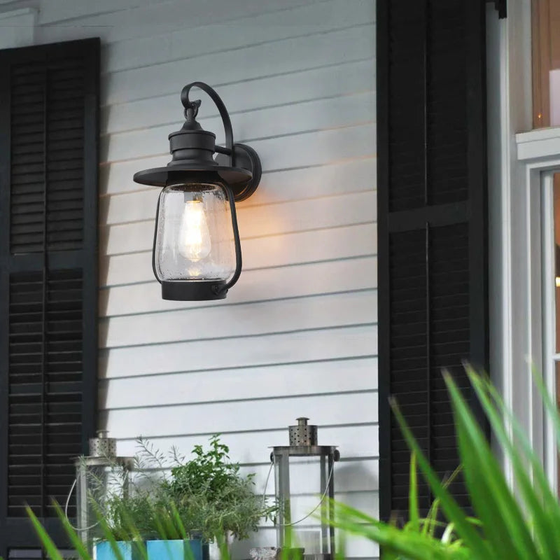 Aluminum horse lamp outdoor wall lamp waterproof and rust proof courtyard lamp balcony retro villa garage garden wall lamp