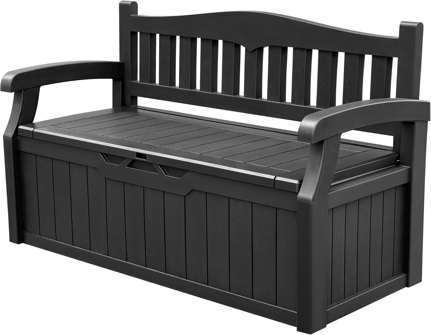 80 Gallon Storage Bench Deck Box Lockable for Patio Furniture, Garden Decor and Outdoor Seating for Cushions, Garden Tool