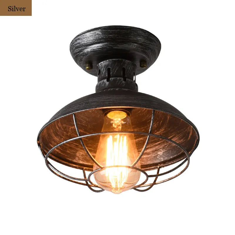 American Retro Industrial Ceiling Light Iron Foyer Corridor 조명 Bedroom Ceiling Lamp Stair Corridor Balcony lampara techo
