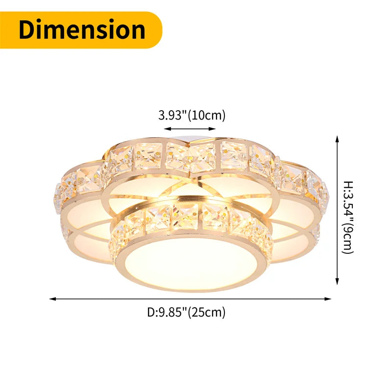 Modern Flower Gold Design Crystal Ceiling Aisle Lights Fashion Corridor Stairs Entrace Plafonnier Lamp for  Porch Hall Lustres