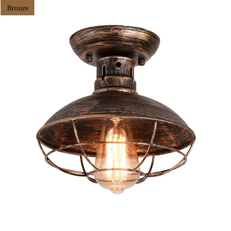 American Retro Industrial Ceiling Light Iron Foyer Corridor 조명 Bedroom Ceiling Lamp Stair Corridor Balcony lampara techo