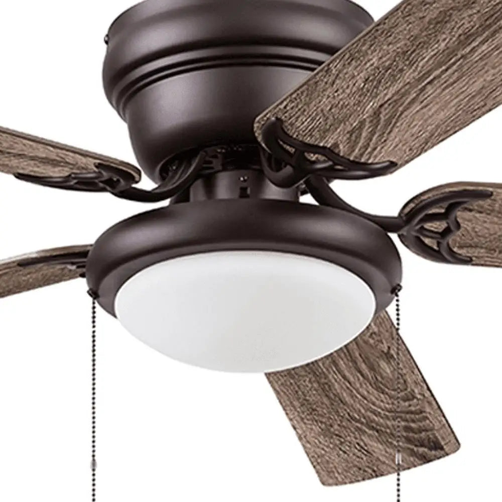 52 Inch Flush Mount Ceiling Fan with Reversible Blades Indoor Light Kit Quiet Motor Bedrooms Living Rooms Farmhouse Decor