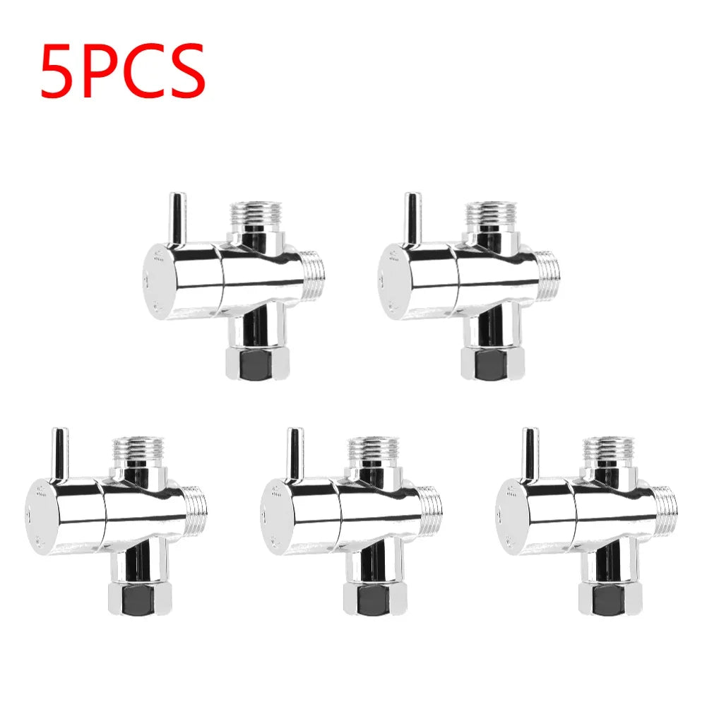 1-5Pcs Diversion Valve Tap Anti-scratch Shower Head Diverter Valve Corrosion Resistant 3-Way Shower Arm Diverter Bathroom Parts