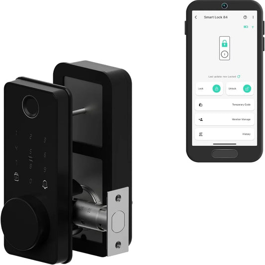 Smart Deadbolt Lock with Fingerprint, Keypad, IC Card, App & Fob Control – LoRa Long-Range, Compatible with Alexa, Google, IFTT