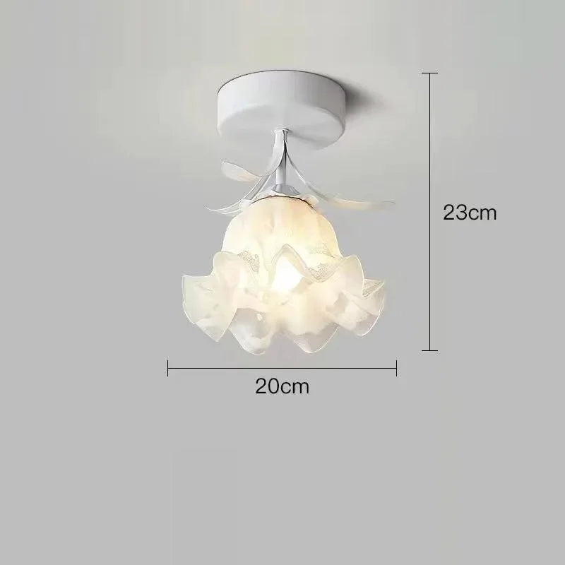 French Style Minimalist Modern Flower Ceiling Light Balcony Foyer Dressing Room Balcony Indoor Decoration
