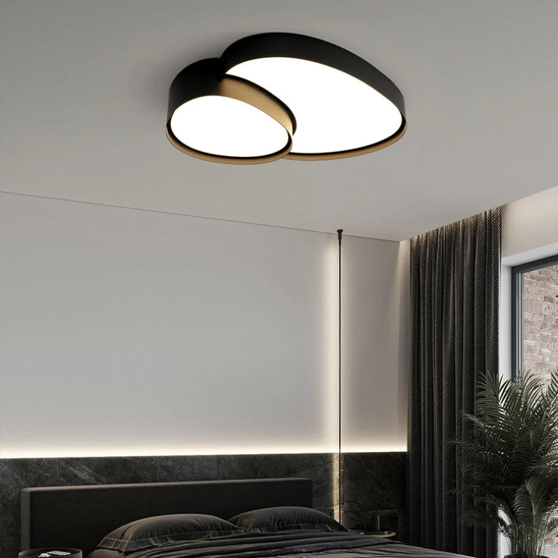 Living Room Lamp Ceiling Lights Bedroom Dining Room Simple Nordic Modern Black White LED Chandelier Home Decor Lusters Fixture