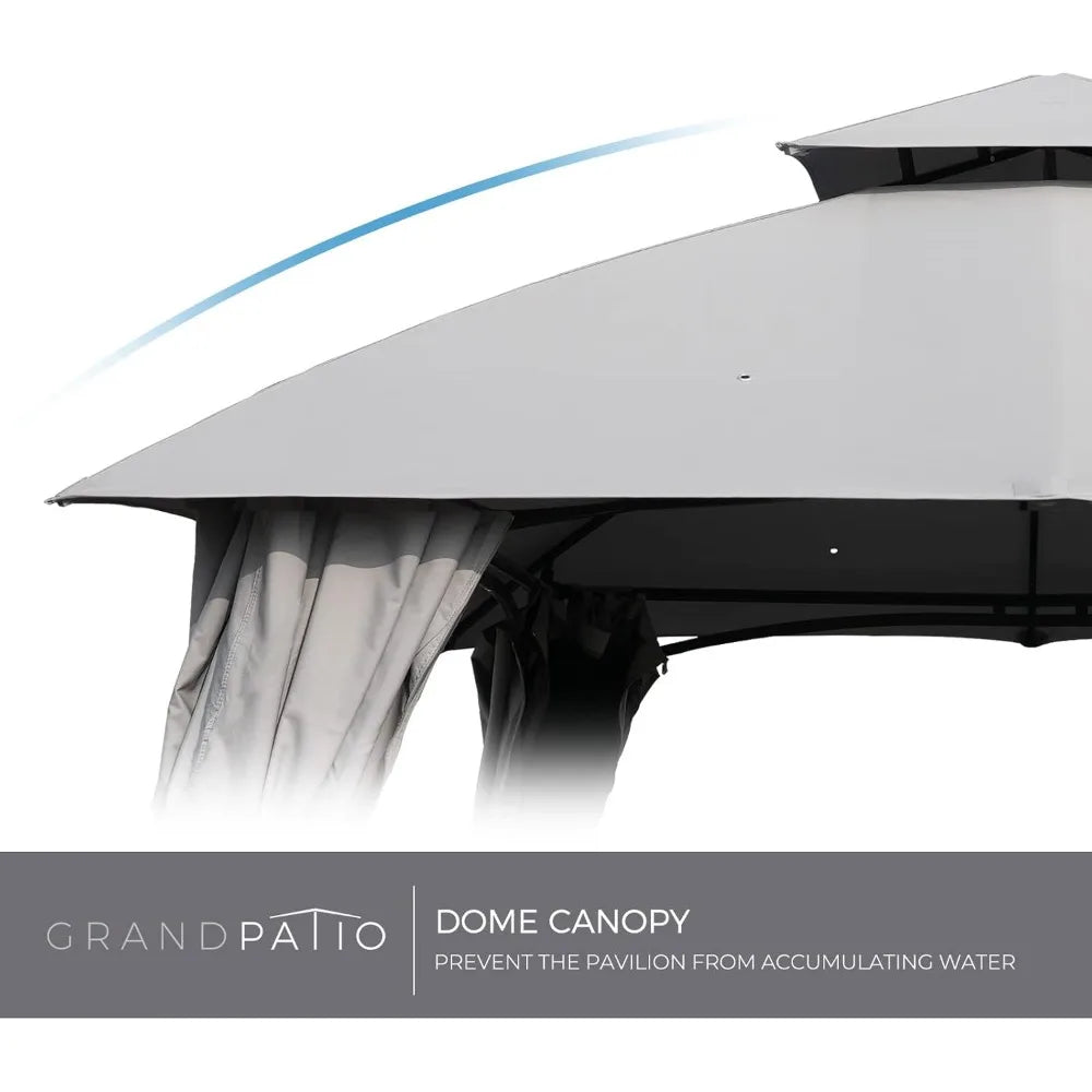 Grand Patio 13'x20' Gazebo for Patio Double Vent Canopy Anti-UV Shelter with Privacy Curtains and Netting for Deck Backyard Gard