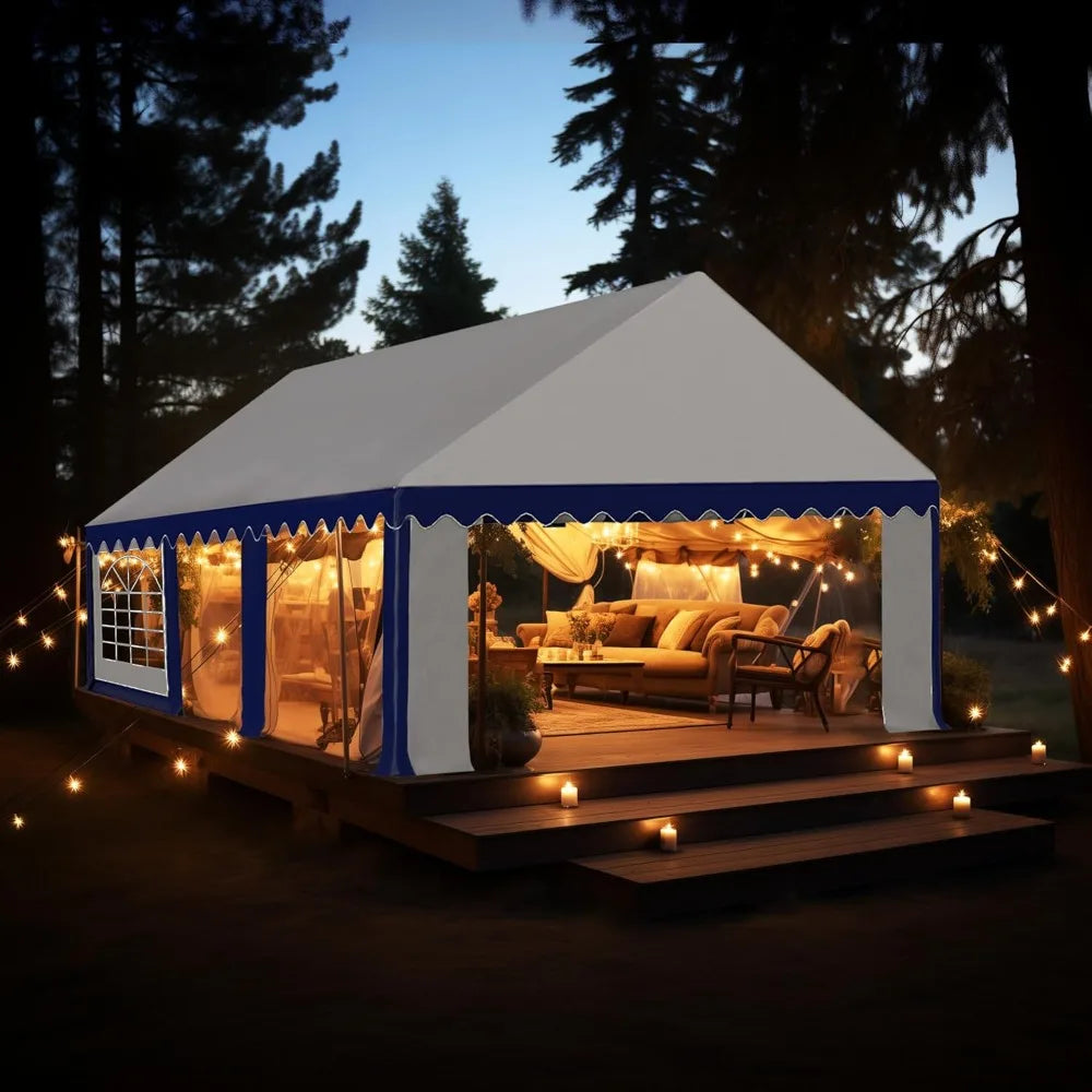 20'x16' Outdoor Heavy Duty Party Tent Large Commercial Canopy Wedding Event Shelter with Removable Sidewalls & 3 Storage Bags f