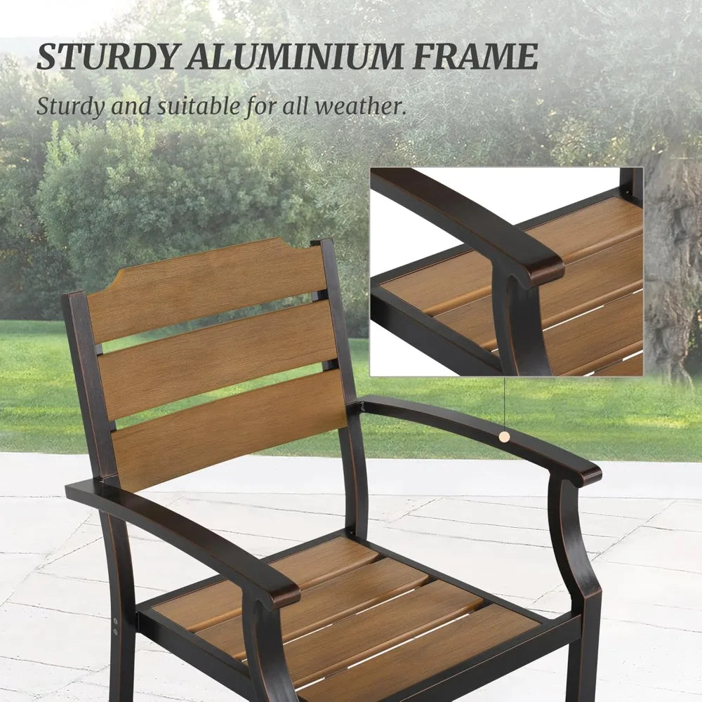 Patio Table and Chairs Set, Patio Furniture Set, 7-Piece, HDPS All-Weather Material Outdoor Dining Set, Outdoor Furniture Set wi