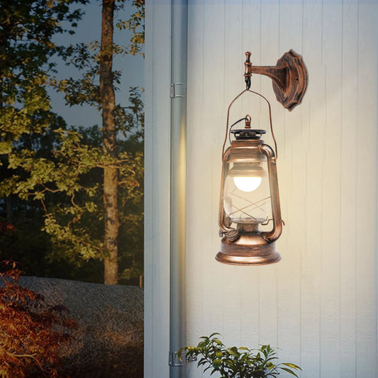 Vintage Red/Copper Bronze Wall Light Antique Kerosene Lamp Personalized Wall Lamp Loft Bar Rustic Home Decor Lighting Fixture