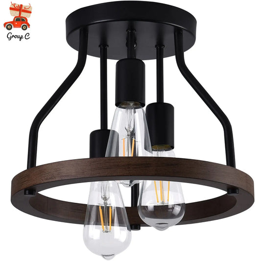 Retro Ceiling Light Farmhouse Hanging Lighting Bedrooms Pendant Lamp Chandelier