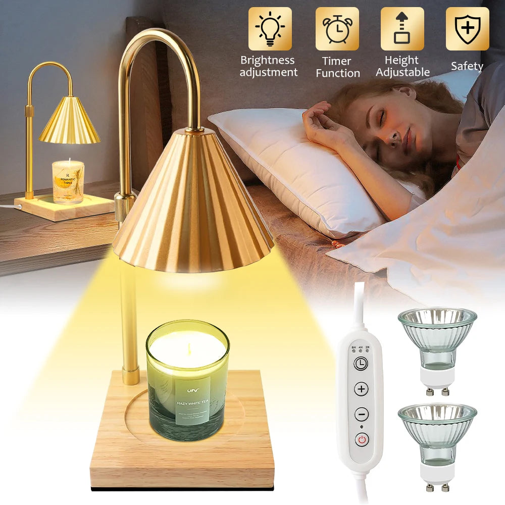 Modern Candle Warmer Table Lamps Metal Wax Burner Dimmable Aromatherapy Table Lamp Desk Lamp for Bedroom Living Room Atmosphere